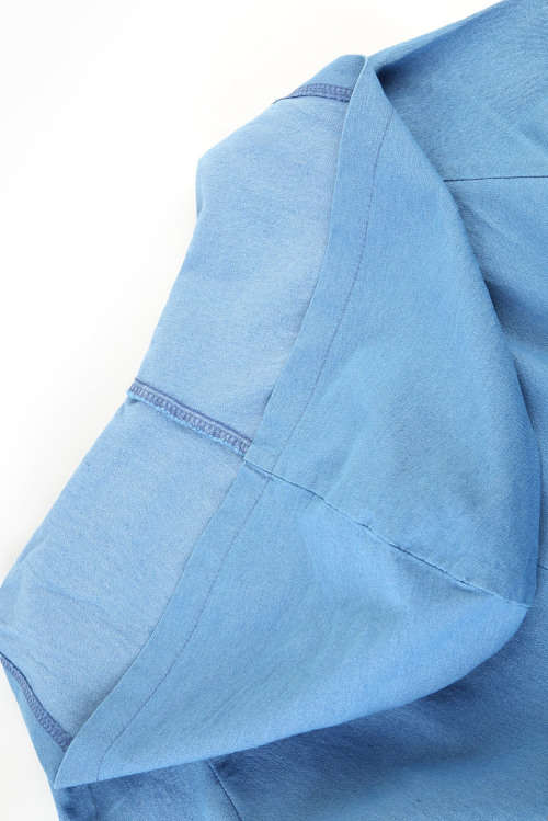 Lightweight Denim High Low Shirt Dress Hood Pocket Side Slit Diamante Stylish Party Summer Club