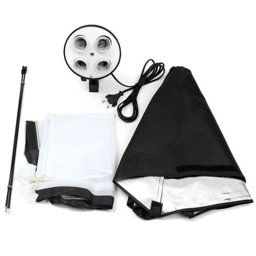 Photography Photo Studio Lighting 4 Socket Lamp Holder with 50x70CM Softbox