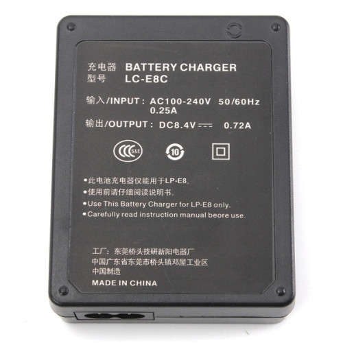 LC-E8C Battery Charger AC Power Cord for Canon 550D 600D 650D 700D EOS 550D Rebel T2i Camera
