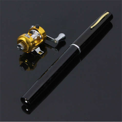 1.4M Pocket Pen Fishing Rod Mini Telescopic Portable With Drum Fishing Reel Combo