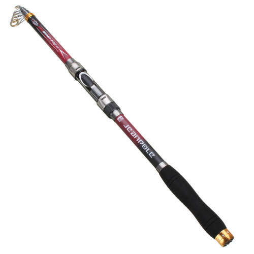 2.4M Carbon Fiber Fishing Rod Portable Telescopic Spinning Travel Compact