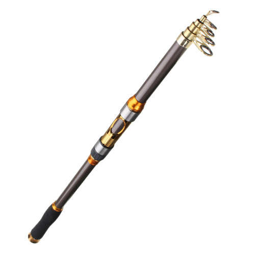 2.4M Carbon Fiber Fishing Rod Portable Telescopic Spinning Travel Compact