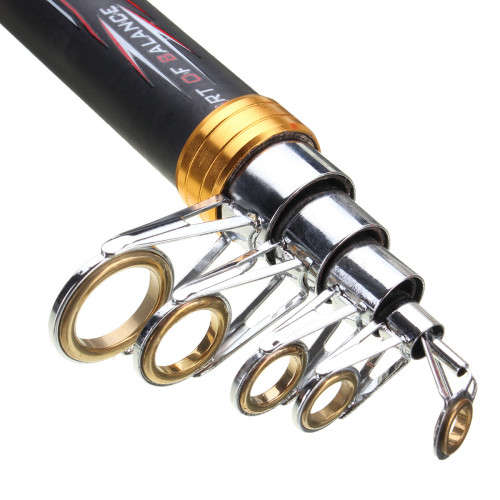 2.4M Carbon Fiber Fishing Rod Portable Telescopic Spinning Travel Compact