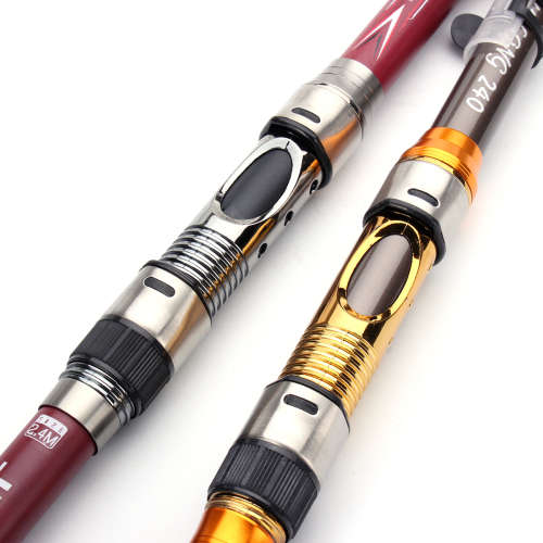 2.4M Carbon Fiber Fishing Rod Portable Telescopic Spinning Travel Compact