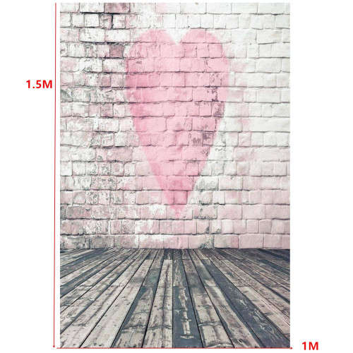 1x1.5M 3x5FT Valentine Heart Love Vinyl Photography Background Backdrop Studio Photo Props