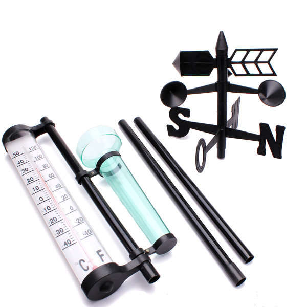 Garden Thermometer Rain Gauge Wind Indicator Outdoor Atmospherium