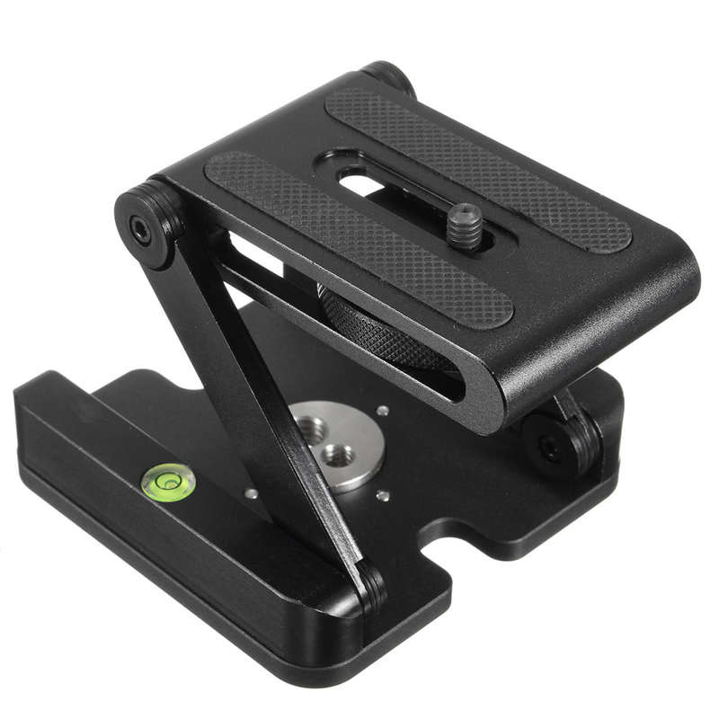 Aluminum Folding Z Pan Release Plate Stand Holder Tripod Flex Tilt