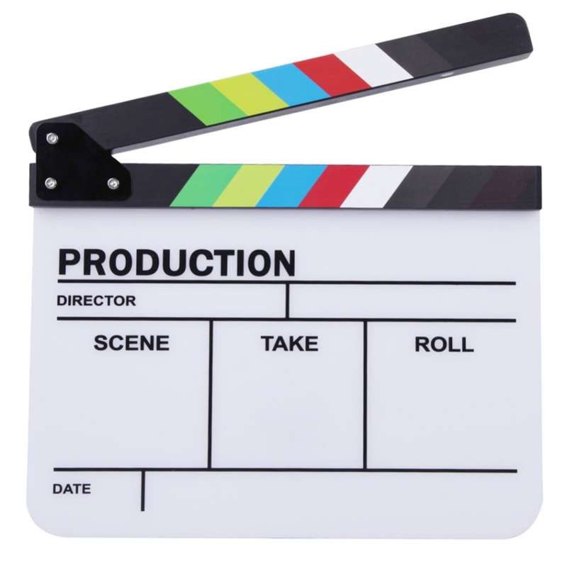 Clapperboard TV Film Movie Clapper Board Handmade Colorful Erase Director Cut Prop