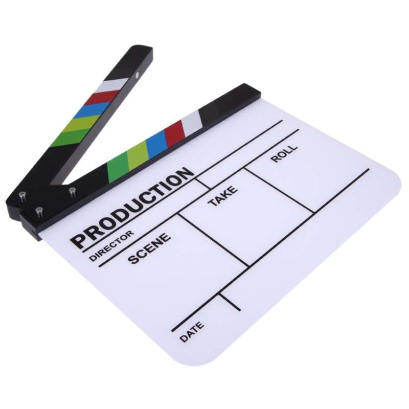Clapperboard TV Film Movie Clapper Board Handmade Colorful Erase Director Cut Prop