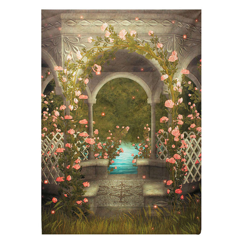 5x7FT Castle Photography Background Wedding Photo Studio Vinyl Backdrop Flowers