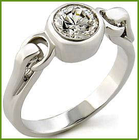 **INTERNATIONAL POSTAGE** 18K WHITE GOLD PLATED SIMULATED DIAMOND RING