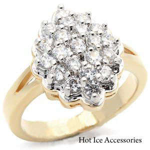 **INTERNATIONAL SHIPPING** 18K YELLOW GOLD PLATED SIMULATED DIAMOND RING*NO COMBINED SHIPPING