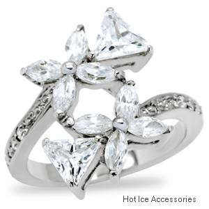 **INTERNATIONAL POSTAGE**STAINLESS STEEL SIMULATED DIAMOND RING