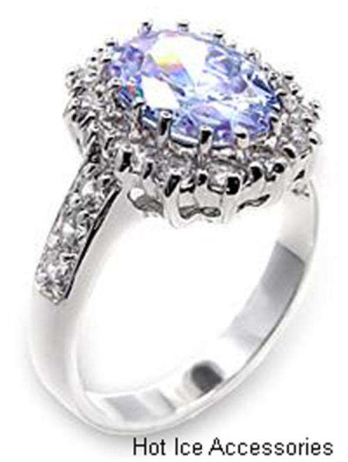 **INTERNATIONAL POSTAGE** 18K WHITE GOLD PLATED SIMULATED AMETHYST RING