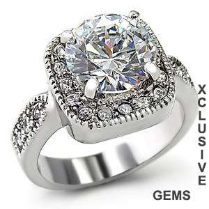 *LOCALLY IN STOCK*18K WHITE GOLD PLATED SIMULATED DIAMOND RING