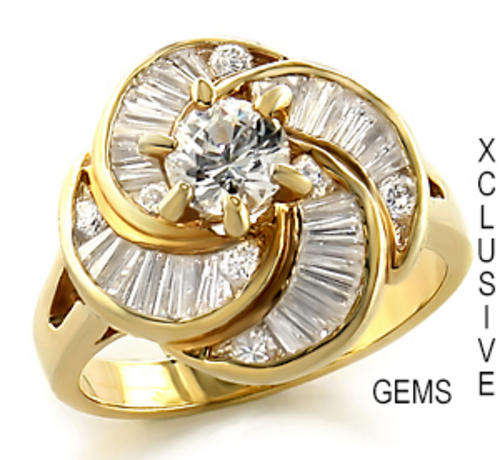 LOCALLY IN STOCK* R35 POSTAGE* 18K GOLD PLATED SIMULATED DIAMOND LADIES RING