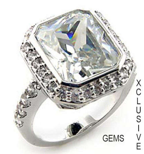 * R35 POSTAGE* STAINLESS STEEL SIMULATED DIAMOND LADIES RING
