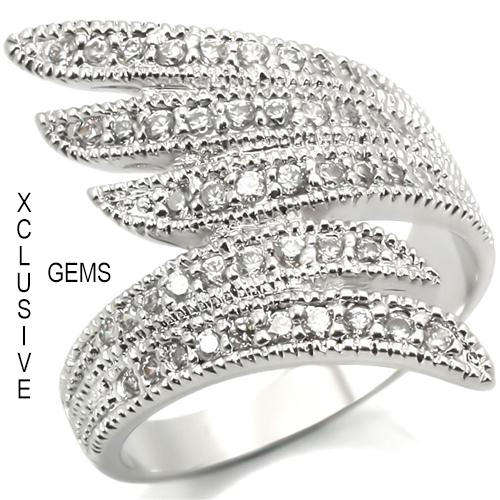 * R35 POSTAGE* 18K WHITE GOLD PLATED SIMULATED DIAMOND LADIES RING