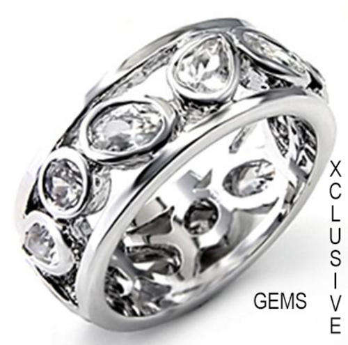 * R35 POSTAGE* 18K WHITE GOLD PLATED SIMULATED DIAMOND LADIES RING