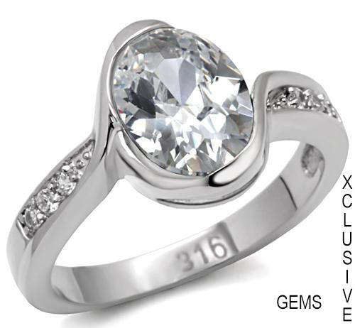 *LOCALLY IN STOCK* STAINLESS STEEL SIMULATED DIAMOND RING