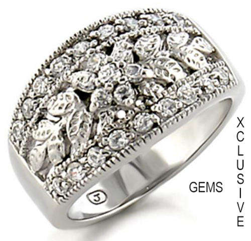 * R35 POSTAGE* 18K WHITE GOLD PLATED SIMULATED DIAMOND LADIES RING