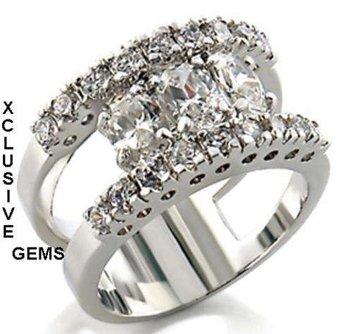 * R35 POSTAGE* 18K WHITE GOLD PLATED SIMULATED DIAMOND LADIES RING