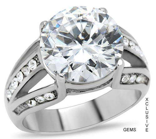 **R35 POSTAGE** STAINLESS STEEL SIMULATED DIAMOND RING
