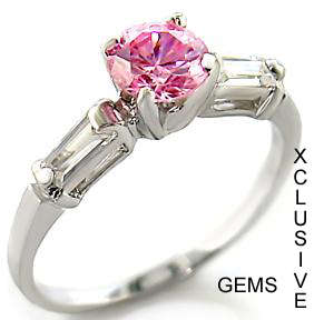 * R35 POSTAGE* 18K WHITE GOLD PLATED SIMULATED PINK TOPAZ LADIES RING