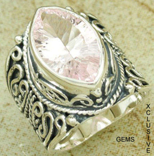 **Locally In Stock** STERLING SILVER HALLMARKED SIMULATED PINK TOPAZ RING
