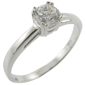 **In Stock** 925 HALLMARKED STERLING SILVER SIMULATED DIAMOND ENGAGEMENT RING