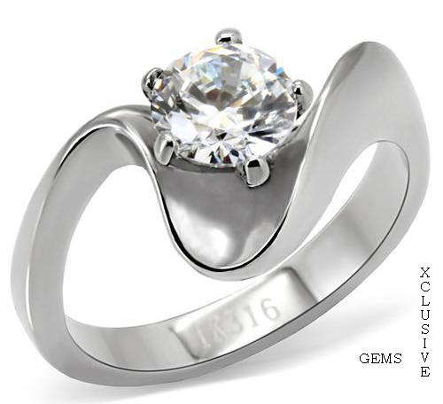 IN STOCK **R35 POSTAGE** STAINLESS STEEL SIMULATED DIAMOND RING