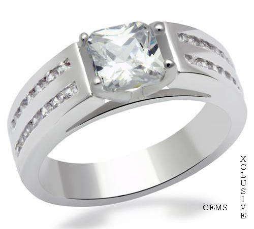 IN STOCK **R35 POSTAGE** 18K WHITE GOLD PLATED SIMULATED DIAMOND RING