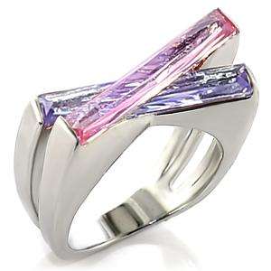 * R35 POSTAGE* 18K WHITE GOLD PLATED MULTI COLOURED SIMULATED DIAMOND LADIES RING