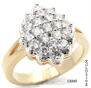 * R35 POSTAGE* 18K GOLD PLATED SIMULATED DIAMOND LADIES RING