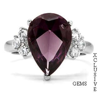 * R35 POSTAGE* STAINLESS STEEL SIMULATED AMETHYST LADIES RING