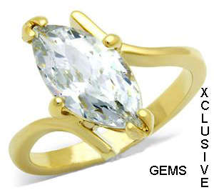 * LOCALLY IN STOCK* 18K GOLD PLATED SIMULATED DIAMOND LADIES RING