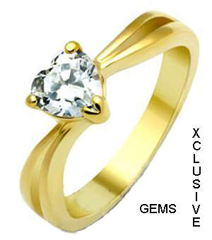 * R35 POSTAGE* 18K GOLD PLATED SIMULATED DIAMOND LADIES RING