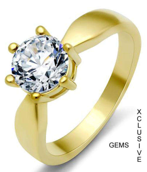 ** 18K GOLD PLATED SIMULATED DIAMOND LADIES RING