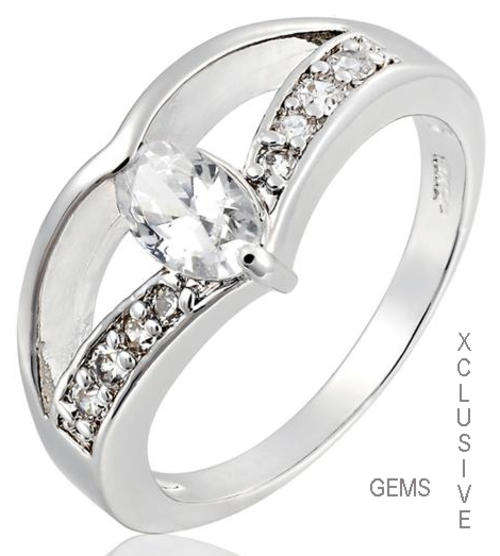 * R35 POSTAGE* 18K WHITE GOLD PLATED SIMULATED DIAMOND LADIES RING