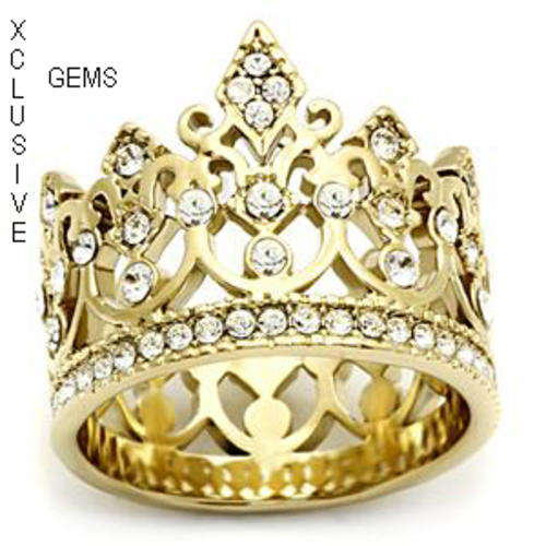 * LOCALLY IN STOCK* 18K GOLD PLATED SIMULATED DIAMOND LADIES RING