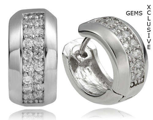 GORGEOUS 18K WHITE GOLD PLATED SIMULATED DIAMOND EARRINGS