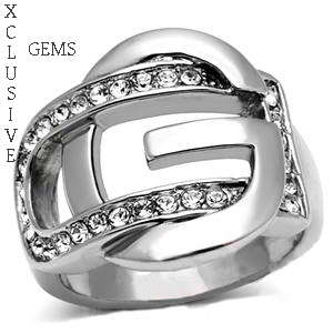 ** GORGEOUS 18K WHITE GOLD PLATED SIMULATED DIAMOND LADIES RING