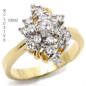 * R35 POSTAGE* 18K GOLD PLATED SIMULATED DIAMOND LADIES RING