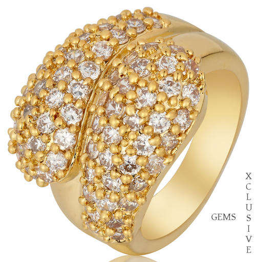 * R35 POSTAGE* 18K GOLD PLATED SIMULATED DIAMOND LADIES RING