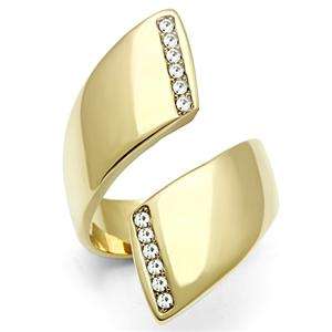 * STUNNING* YELLOW GOLD PLATED SIMULATED DIAMOND LADIES RING