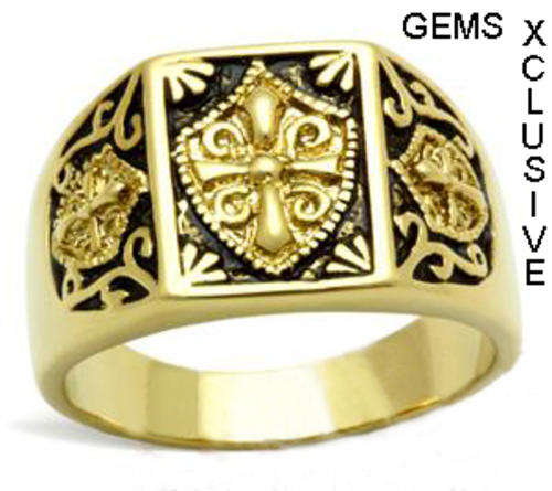18K YELLOW GOLD PLATED MEN'S RING