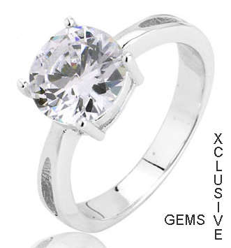 * R35 POSTAGE* 18K WHITE GOLD PLATED SIMULATED DIAMOND LADIES RING
