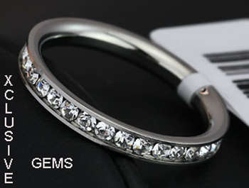 STUNNING SIMULATED DIAMOND STAINLESS STEEL ENGAGEMENT RING