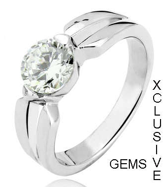 *** STAINLESS STEEL SIMULATED DIAMOND RING