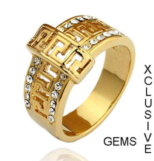 * R35 POSTAGE* 18K GOLD PLATED SIMULATED DIAMOND LADIES RING